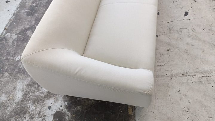 3 Seater Sofa Cream Linen Fabric - W 200 cm x D 95 cm x H 72 cm