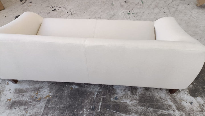 3 Seater Sofa Cream Linen Fabric - W 200 cm x D 95 cm x H 72 cm