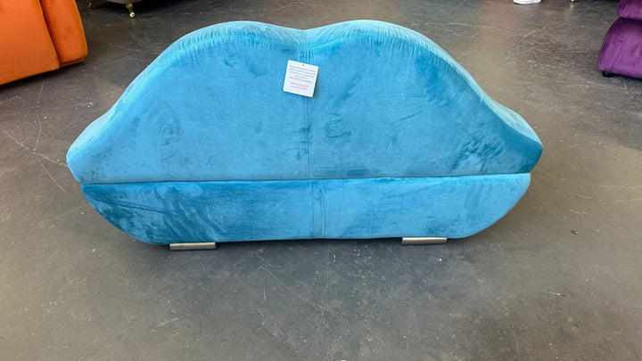 2 Seater Sofa Teal Velvet - W 182 cm x D 80 cm x H 84 cm